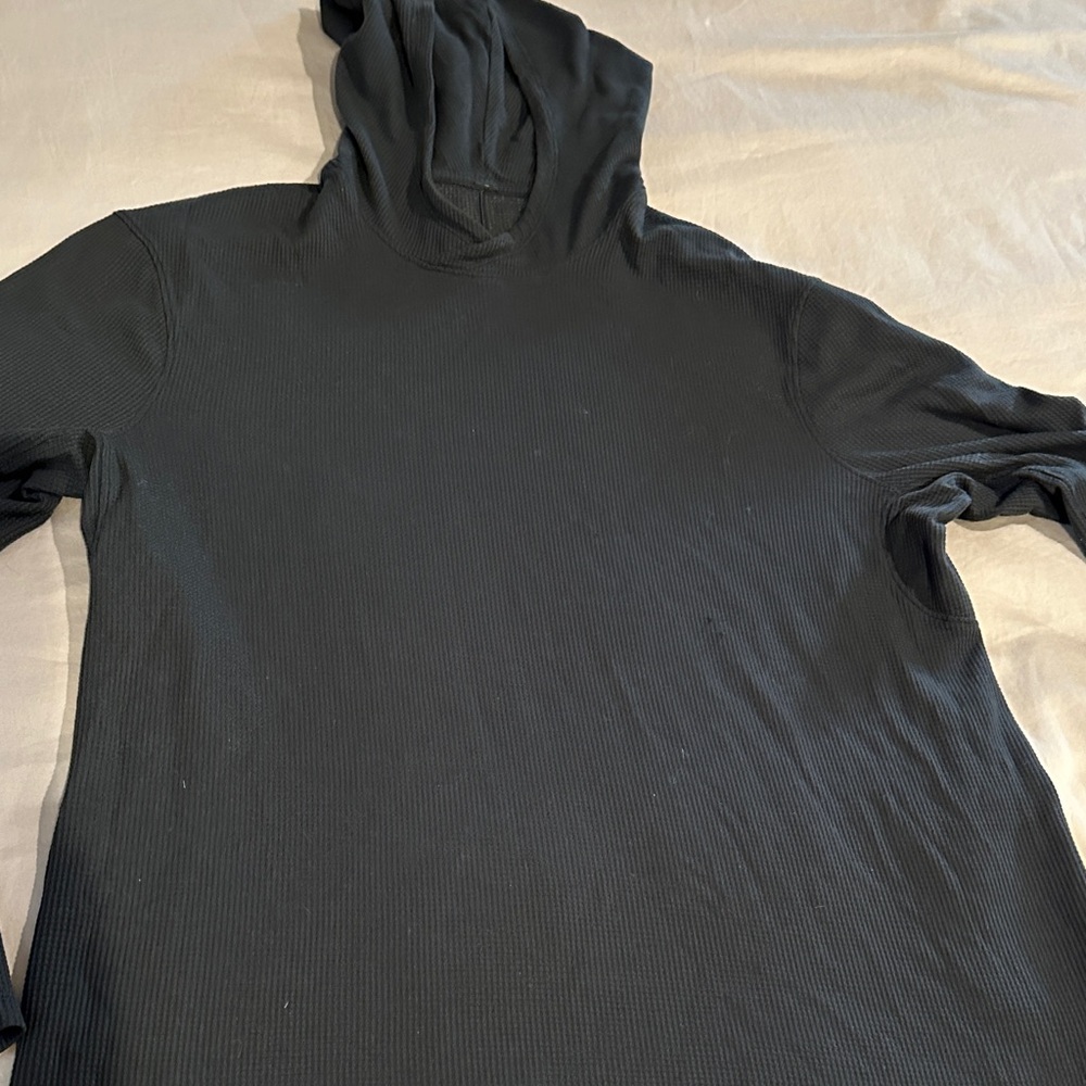 Lululemon Black waffle Hooded Sweatshirt Sz M